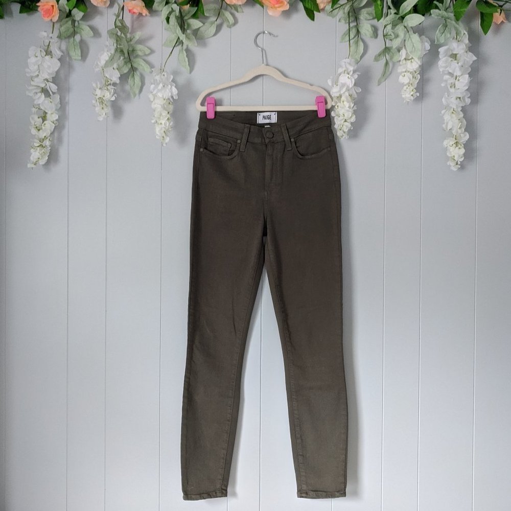 PAIGE | Green Hoxton Ankle Skinny Jeans | 26